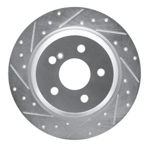 Mercedes-Benz S400 Brake Rotor (1) - Rear Left - R1 Concepts - Drilled & Slotted - Silver - `07-`13